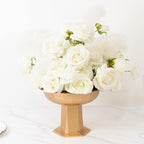 3 Pack Gold Roman Footed Compote Vases, 10"x7" Plastic Pedestal Flower Bowls for Table Centerpieces & Floral Displays - Bell Racket Store