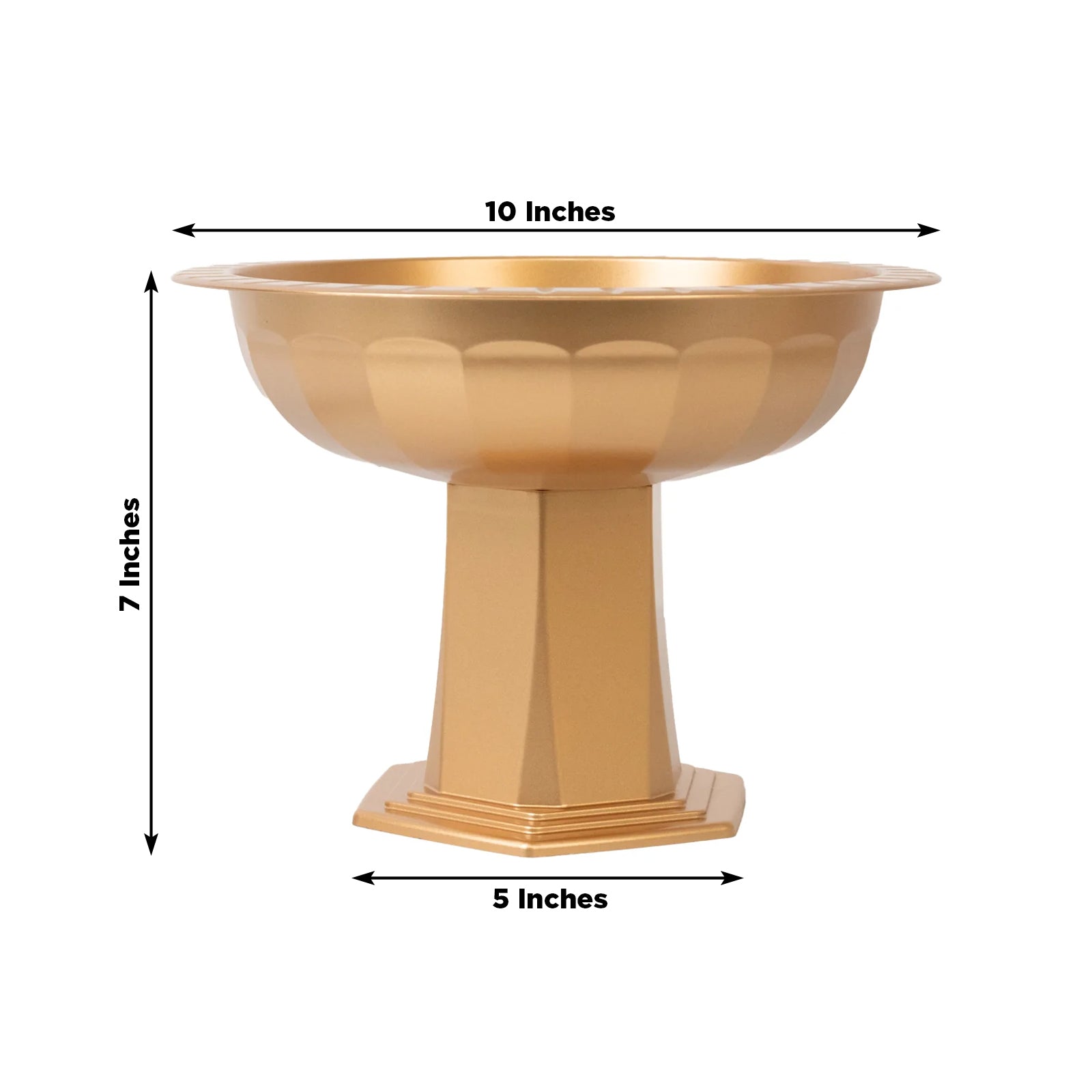 3 Pack Gold Roman Footed Compote Vases, 10"x7" Plastic Pedestal Flower Bowls for Table Centerpieces & Floral Displays - Bell Racket Store