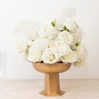 3 Pack Gold Roman Footed Compote Vases, 10"x7" Plastic Pedestal Flower Bowls for Table Centerpieces & Floral Displays - Bell Racket Store