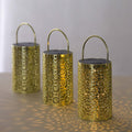 3 - Pack LED Decorative Hanging Lanterns Flower Design Gold - Battery Operated Lights 3"x5" - Bell Racket Store