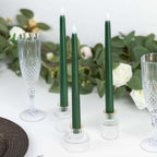 3 - Pack LED Decorative Lighting Warm Flickering Hunter Emerald Green - Flameless Taper Candles 11" - Bell Racket Store