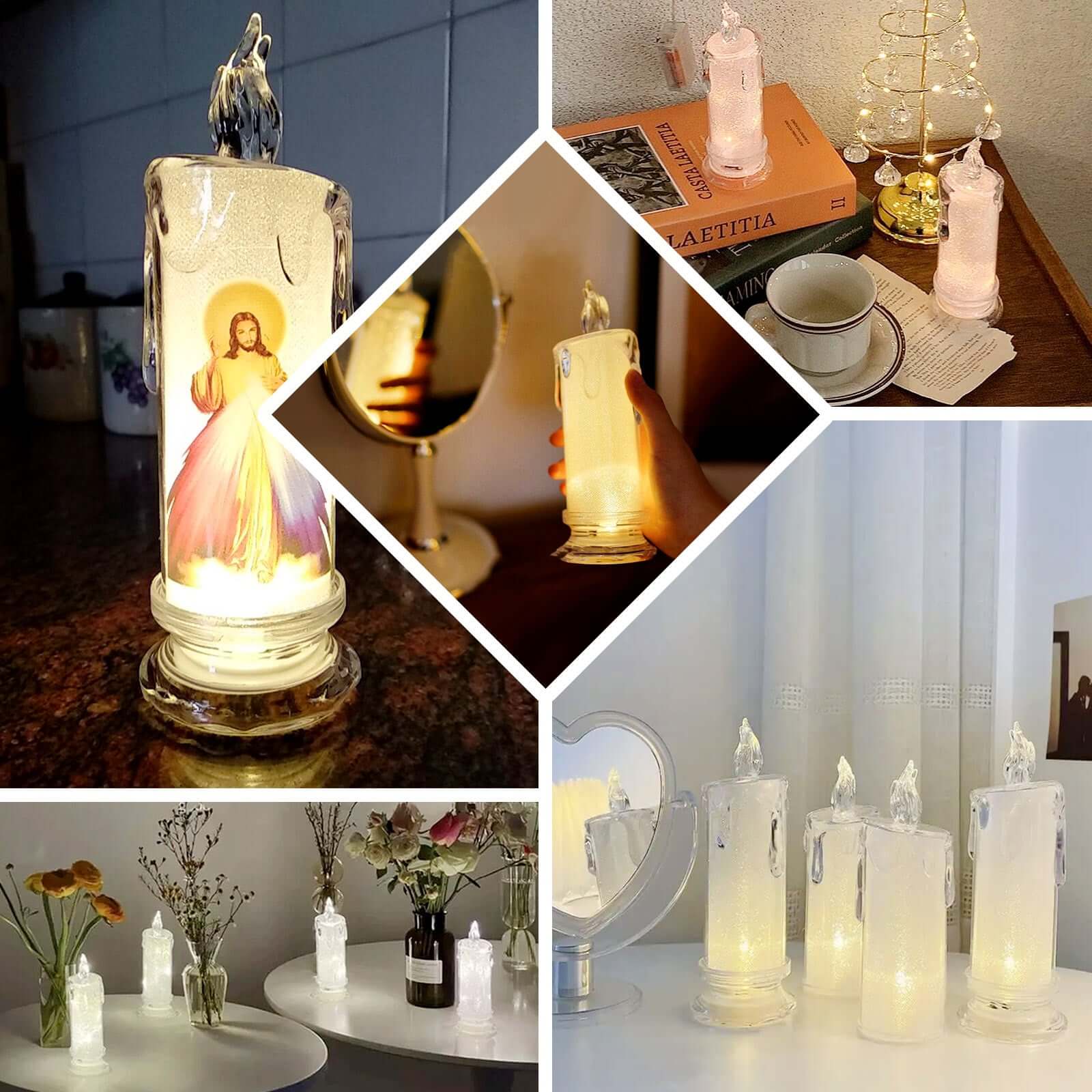 3 - Pack LED Flameless Candle Lamp Warm White - Battery Operated Tea Light Candles 7" - Bell Racket Store