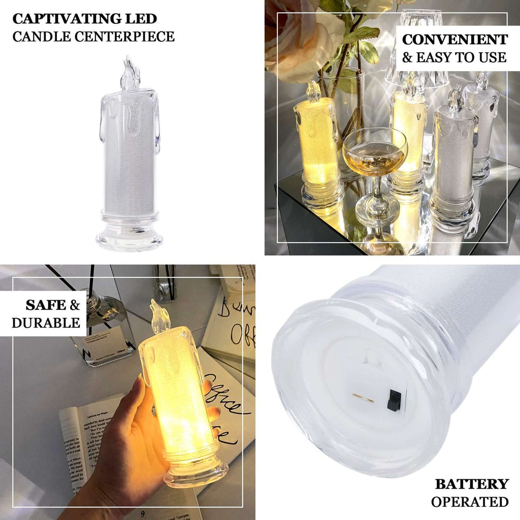 3 - Pack LED Flameless Candle Lamp Warm White - Battery Operated Tea Light Candles 7" - Bell Racket Store