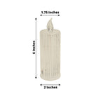 3 - Pack LED Flameless Candle Lamps Diamond Acrylic Design Clear Warm White - Battery Operated Pillars 6" - Bell Racket Store