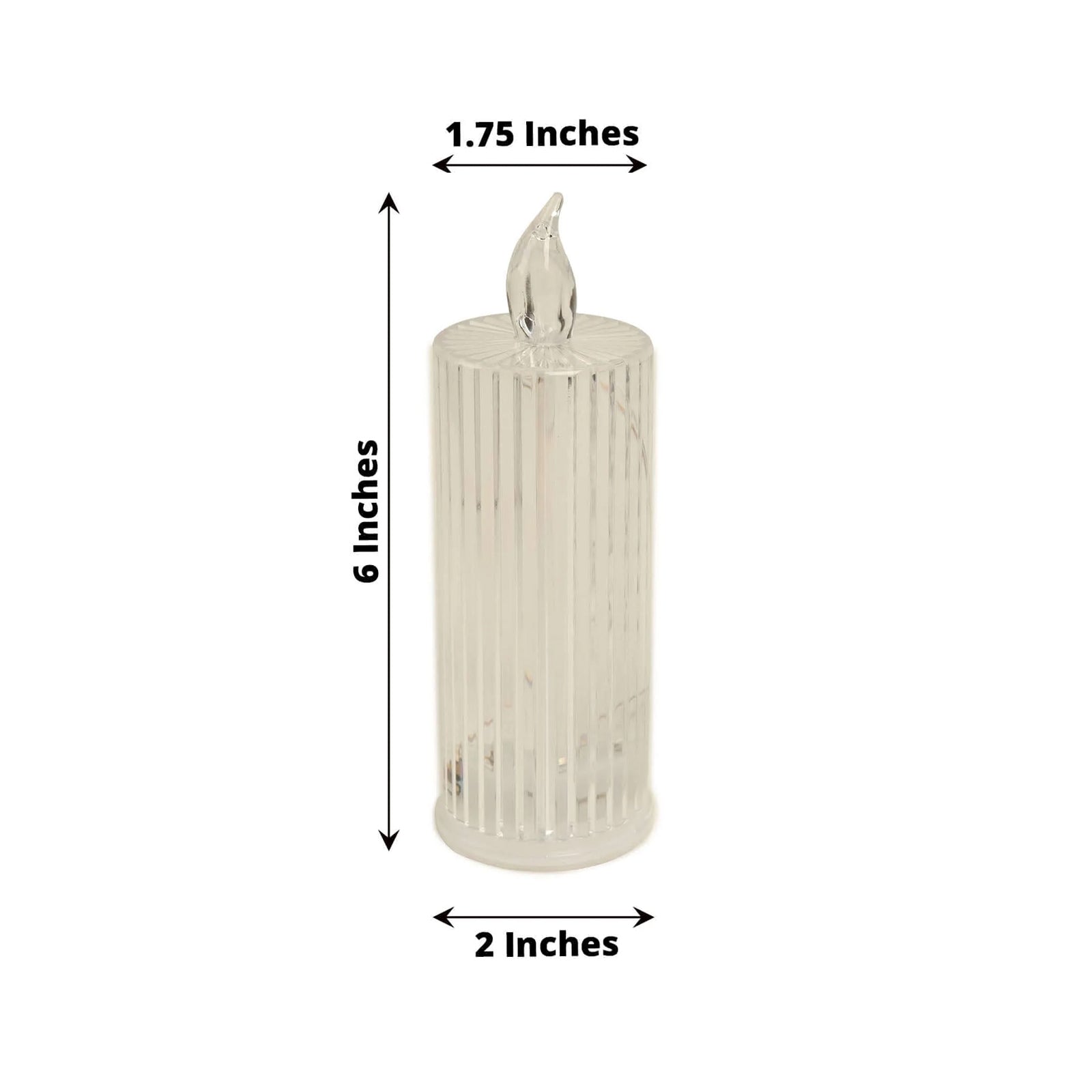 3 - Pack LED Flameless Candle Lamps Diamond Acrylic Design Clear Warm White - Battery Operated Pillars 6" - Bell Racket Store