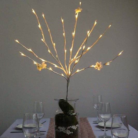 3 - Pack LED Lighted Branches Artificial White - Warm White Tree Twig Lights with 60 Bright LED Bulbs 28.5" - NestOCart