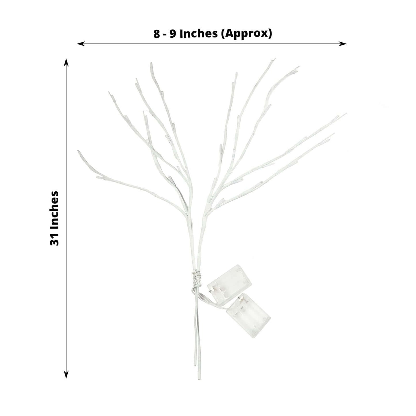 3 - Pack LED Lighted Branches Artificial White - Warm White Tree Twig Lights with 60 Bright LED Bulbs 28.5" - NestOCart