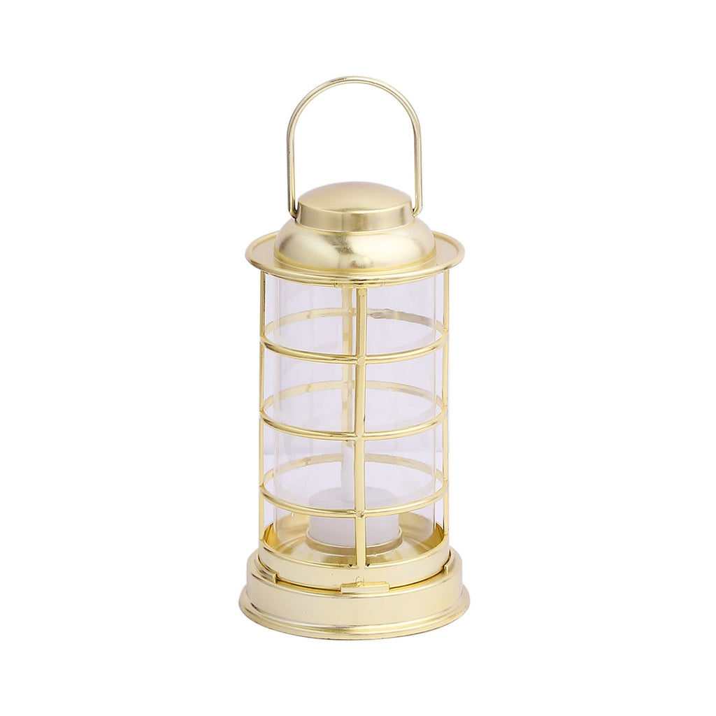 3 - Pack LED Tealight Candles Decorative Gold - Battery Operated Mini Lantern Lamps 7" - Bell Racket Store