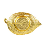 3 - Pack Metal Votive Candle Holders Maple Leaf Design Shiny Gold - Vintage Mini Tea Cup Saucers 5" - Bell Racket Store