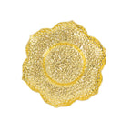 3 - Pack Metal Votive Candle Holders Plum Blossom Design Shiny Gold - Vintage Mini Tea Cup Saucers 4" - Bell Racket Store