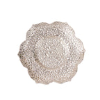 3 - Pack Metal Votive Candle Holders Plum Blossom Design Shiny Silver - Vintage Mini Tea Cup Saucers 4" - Bell Racket Store