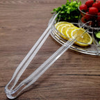 3-Pack Plastic Serving Tongs Clear - Durable Disposable Food Service Tongs for Salad Bars Dessert Tables Buffets 12"
