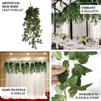 3 - Pack Silk Rose Leaf Hanging Plants 40" â€“ Realistic Artificial Greenery Vines for Home, Patio & Event Styling - Bell Racket Store