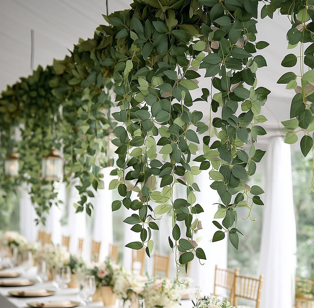 3 - Pack Silk Rose Leaf Hanging Plants 40" â€“ Realistic Artificial Greenery Vines for Home, Patio & Event Styling - Bell Racket Store