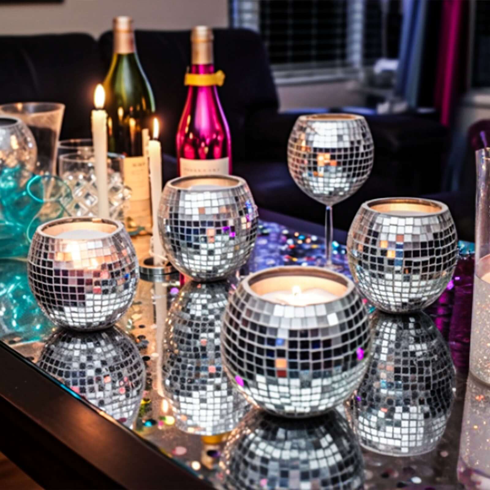 3 Pack Silver Self - Adhesive Glass Mirrors Mosaic Rolls, 9ft Mini Square Real Glass Mirror Tiles Stickers - Bell Racket Store