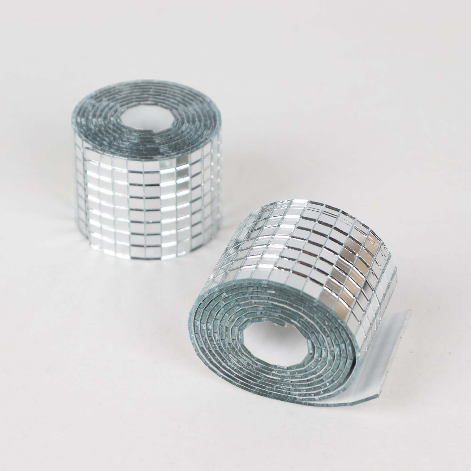 3 Pack Silver Self - Adhesive Glass Mirrors Mosaic Rolls, 9ft Mini Square Real Glass Mirror Tiles Stickers - Bell Racket Store