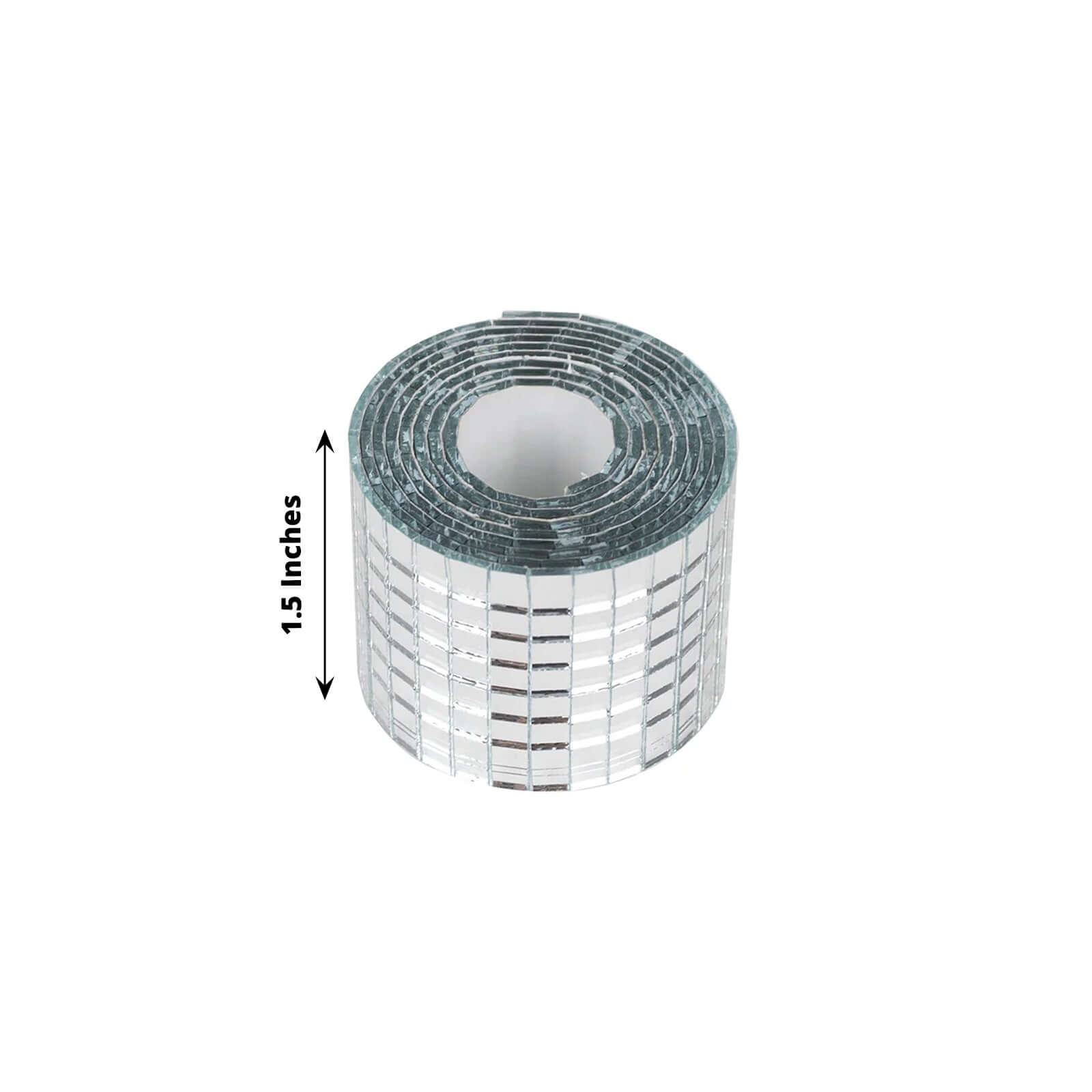 3 Pack Silver Self - Adhesive Glass Mirrors Mosaic Rolls, 9ft Mini Square Real Glass Mirror Tiles Stickers - Bell Racket Store