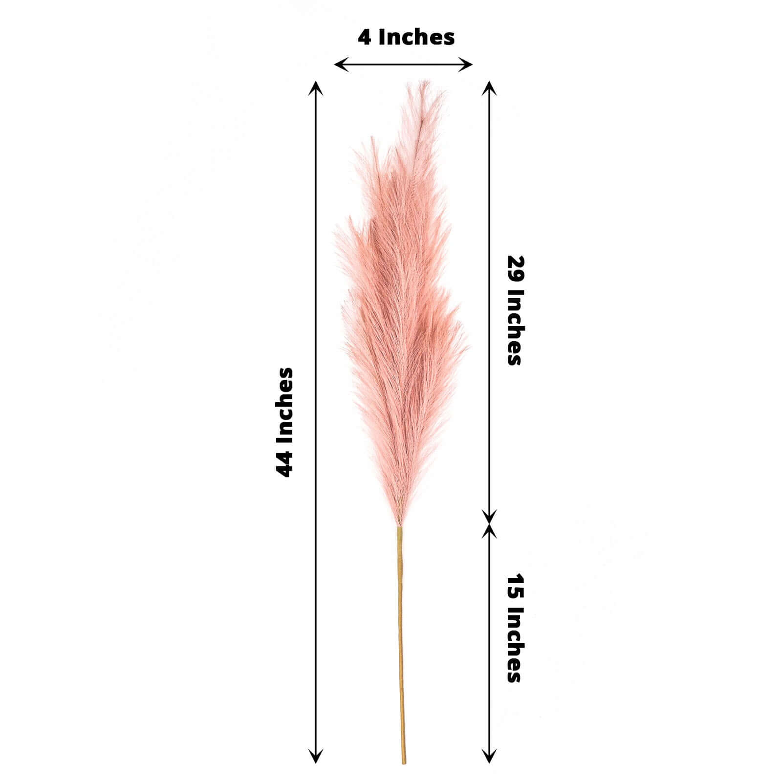 3 Stems Artificial Pampas Grass Decor Dusty Rose for Rustic Boho Chic Backdrops Floral Styling & Vase Displays 44" - Bell Racket Store