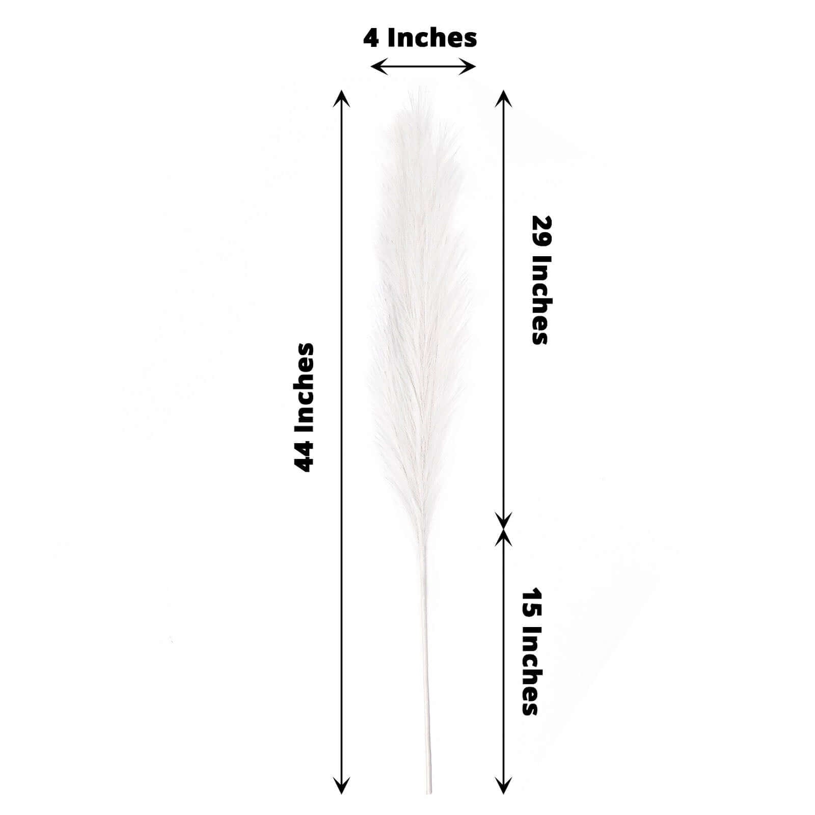 3 Stems Artificial Pampas Grass Decor White - Soft Realistic Faux Ornamental Grass Branches for Rustic Boho Chic Backdrops Floral Styling & Vase Displays 44" - Bell Racket Store