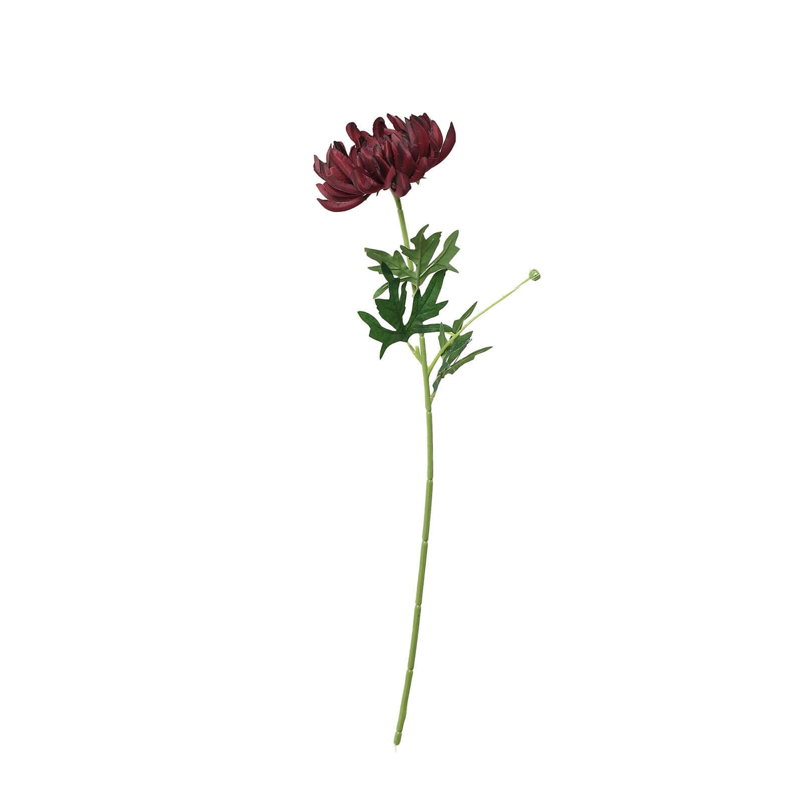 3 Stems Burgundy 27" Artificial Silk Chrysanthemum Bouquet Flowers, Large Faux Mum Branches - Bell Racket Store