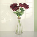3 Stems Burgundy 27" Artificial Silk Chrysanthemum Bouquet Flowers, Large Faux Mum Branches - Bell Racket Store