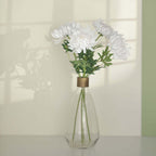 3 Stems White 27" Artificial Silk Chrysanthemum Bouquet Flowers, Large Faux Mum Branches - Bell Racket Store