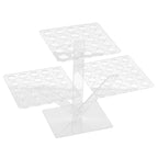 3 - Tier Acrylic Square Ice Cream Cone Holder Clear - Foldable Multi - Purpose Dessert Display Stand with 72 - Slots for Stylish Food Presentation 18" Tall - Bell Racket Store