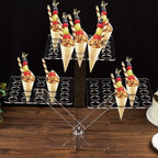 3 - Tier Acrylic Square Ice Cream Cone Holder Clear - Foldable Multi - Purpose Dessert Display Stand with 72 - Slots for Stylish Food Presentation 18" Tall - Bell Racket Store