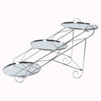 3 - Tier Cake Stand Cascading Design with Round Mirror Trays Silver - Dessert Display and Serving Platter Metal 16"x19" - Bell Racket Store