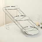 3 - Tier Cake Stand Cascading Design with Round Mirror Trays Silver - Dessert Display and Serving Platter Metal 16"x19" - Bell Racket Store