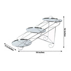 3 - Tier Cake Stand Cascading Design with Round Mirror Trays Silver - Dessert Display and Serving Platter Metal 16"x19" - Bell Racket Store