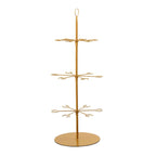 3 - Tier Champagne Glass Holder Tower Gold - Modern Metal Flute Display Rack Cocktail Tree Stand for Professional & Home Use 33" - Bell Racket Store