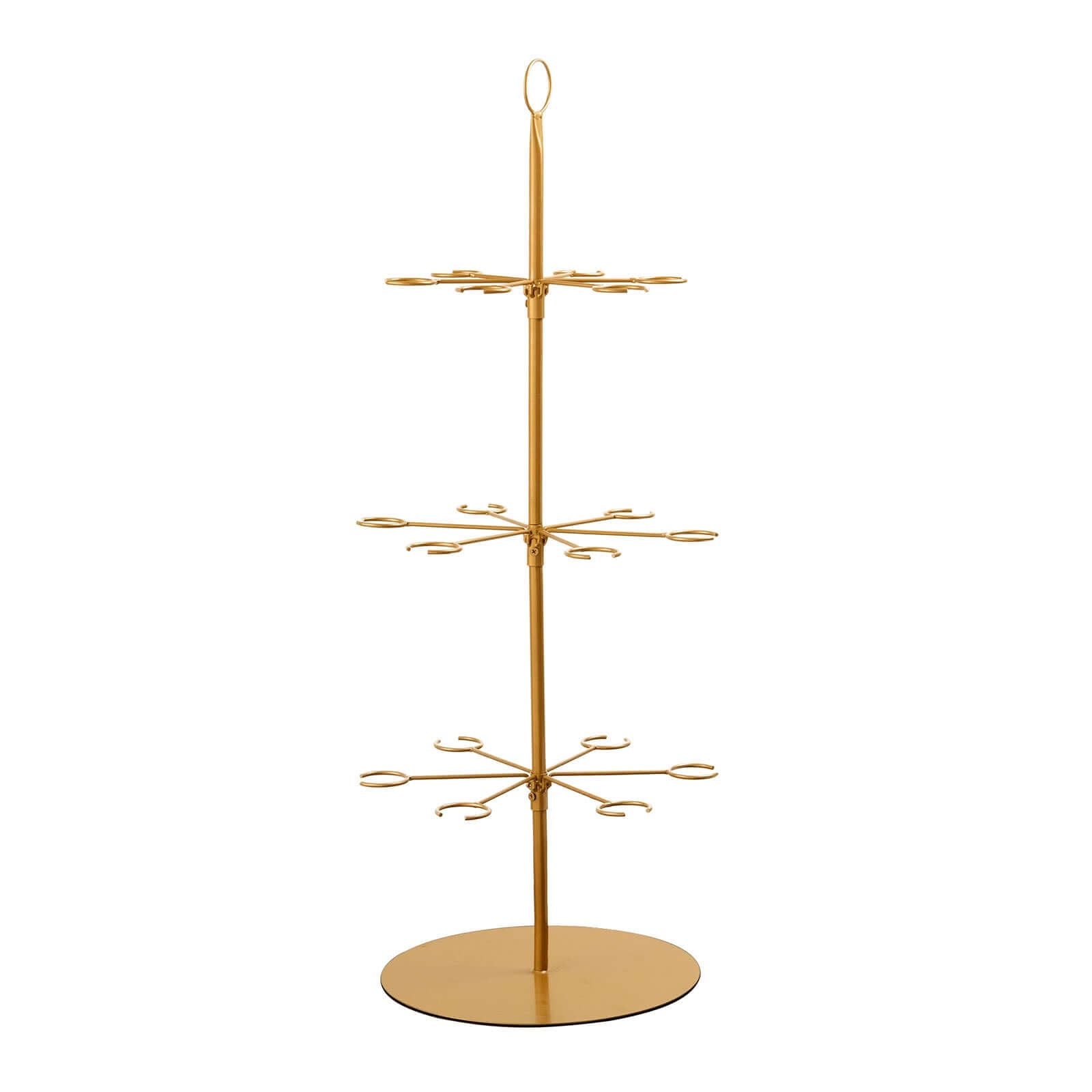 3 - Tier Champagne Glass Holder Tower Gold - Modern Metal Flute Display Rack Cocktail Tree Stand for Professional & Home Use 33" - Bell Racket Store