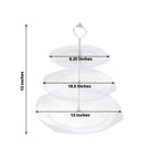 3 - Tier Clear Plastic Cupcake Tower Stand with Silver Embossed Baroque Rim, 13" Round Cake Dessert Holder Display Stand Tiered Serving Tray with Top Handle - Bell Racket Store