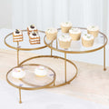 3-Tier Metal Cupcake Stand with Clear Round Acrylic Plates Gold - Dessert Cake Display Holder 23"