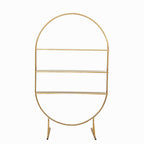 3 - Tier Metal Oval Cupcake Dessert Stand Gold for Luxurious Event and Party Settings 6.5ft - Bell Racket Store