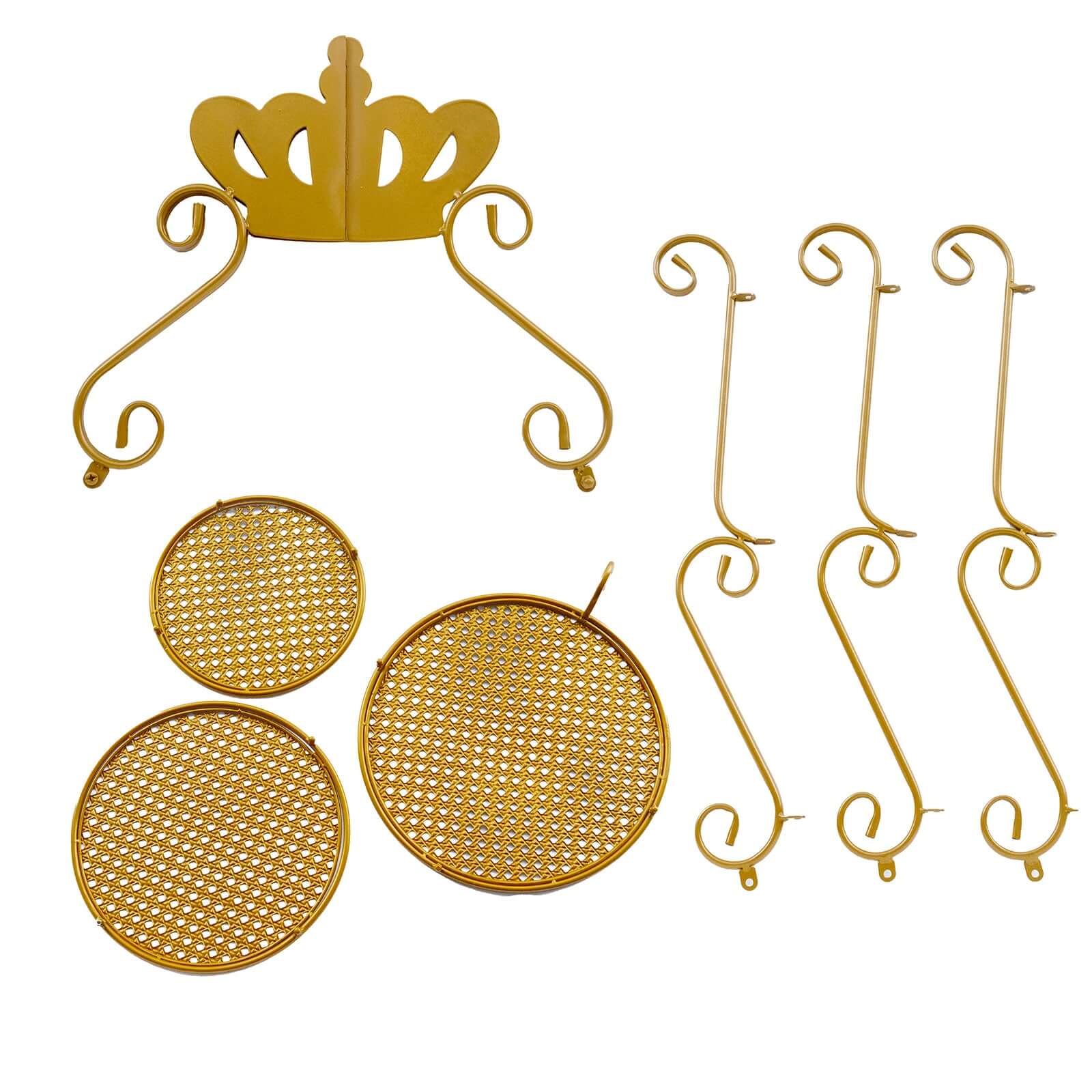 3 Tier Metal Round Cake Stand 32" Gold with Crown Top - Easy To Assemble Cupcake Holder Dessert Display Stand for Sophisticated Tea Parties Buffet Tables & Special Occasions - Bell Racket Store