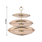 3 - Tier Plastic Round Cupcake Stand Metallic Gold - Vintage - Inspired Reusable Dessert Display Holder Tea Party Serving Tray Platter with Baroque Rim & Top Handle 13" - Bell Racket Store