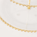 3 - Tier Plastic Round Cupcake Tower Stand Clear - Versatile Dessert Display Tea Party Serving Platter with Gold Beaded Rim & Top Handle 14" - Bell Racket Store