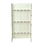 3 - Tier Wooden Rectangle Champagne Wall Glass Holder in White for Rustic Events & Banquets - Bell Racket Store