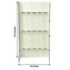 3 - Tier Wooden Rectangle Champagne Wall Glass Holder in White for Rustic Events & Banquets - Bell Racket Store