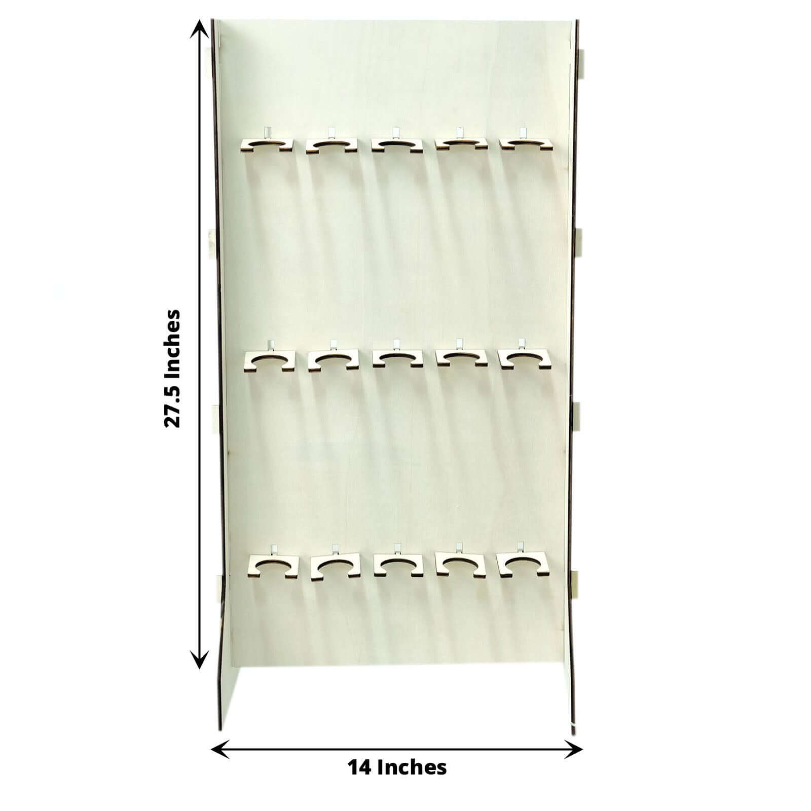 3 - Tier Wooden Rectangle Champagne Wall Glass Holder in White for Rustic Events & Banquets - Bell Racket Store