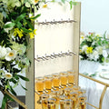 3 - Tier Wooden Rectangle Champagne Wall Glass Holder in White for Rustic Events & Banquets - Bell Racket Store
