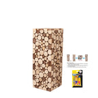 30" Natural Wooden Slices Pillar Prop Pedestal Stand, Rustic Farmhouse Wood Riser Rectangular Plant Stand - Bell Racket Store