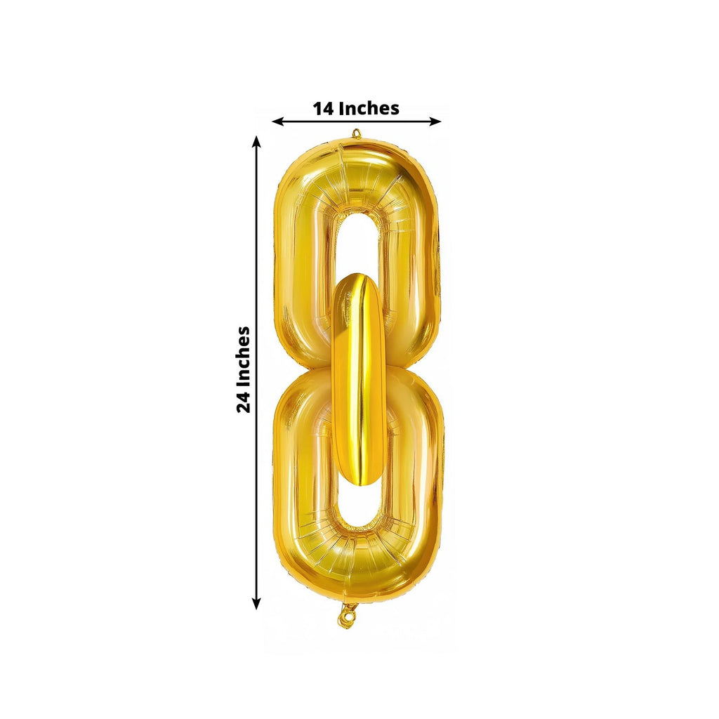 30 - Pack 24" Gold Chain Foil Balloons â€“ Jumbo Link Mylar Balloons for 90s Hip Hop Party Arches Up to 44ft Long Balloon Chain - Bell Racket Store