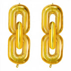 30 - Pack 24" Gold Chain Foil Balloons â€“ Jumbo Link Mylar Balloons for 90s Hip Hop Party Arches Up to 44ft Long Balloon Chain - Bell Racket Store