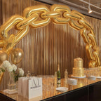 30 - Pack 24" Gold Chain Foil Balloons â€“ Jumbo Link Mylar Balloons for 90s Hip Hop Party Arches Up to 44ft Long Balloon Chain - Bell Racket Store