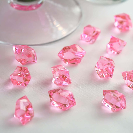 300 Pcs Acrylic Ice Bead Vase Fillers Large Pink - Stylish DIY Craft Crystals for Event Decor & Wedding Tables - NestOCart