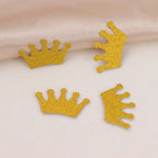 300 Pcs Glitter Princess Crown Paper Confetti Double - Sided Gold, Baby Shower Party Table Scatters - Decorative & Sparkling Design - Bell Racket Store