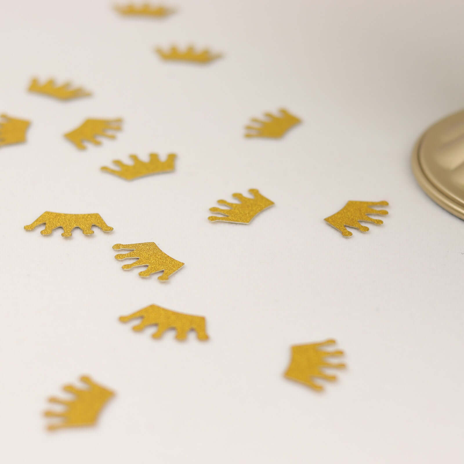 300 Pcs Glitter Princess Crown Paper Confetti Double - Sided Gold, Baby Shower Party Table Scatters - Decorative & Sparkling Design - Bell Racket Store